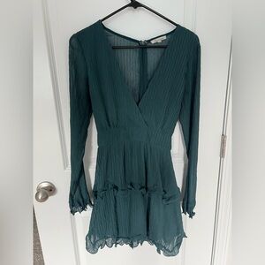 The Clothing Company Green Long Sleeve Wrap Dress